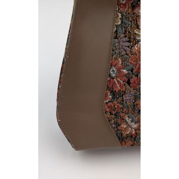 Vintage 80s Floral Print Woven Tapestry Purse Handbag Life Stride - Picture 3 of 11